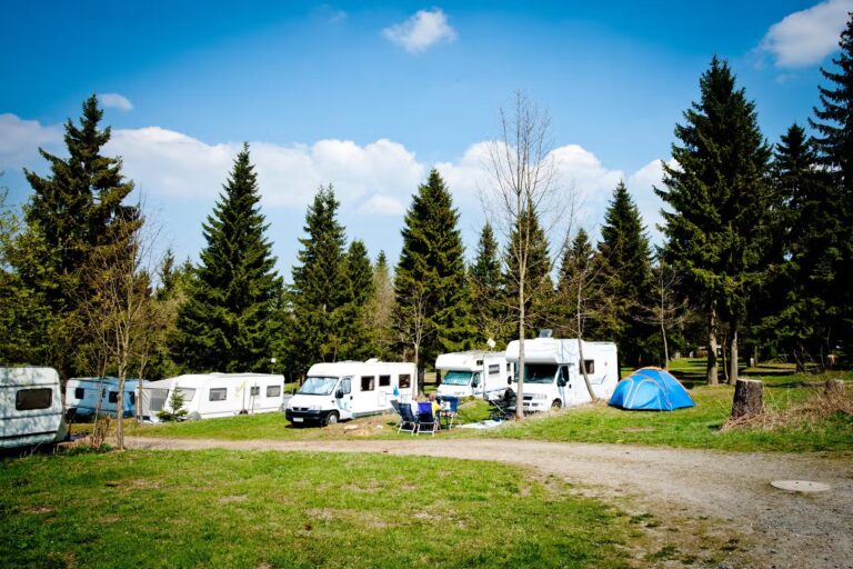 Campingplatz Prahljust Wohnwagen und Zeltstellplatz vom Campingplatz auf gruener Wiese 768x512