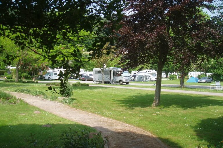 Campingplatz Sonnenwiese Blich auf das Campingplatzegelaende mit Baeumen und kleinen Straeuchern 739d4216 f287 4893 a920 0dab8fb9e188 768x512