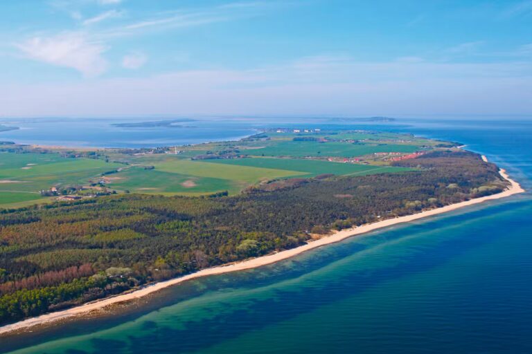 Regenbogen Nonnevitz Badestrand beim Campingplatz Luftaufnahme 768x512